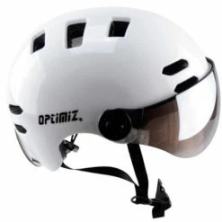 Casque Vélo Urbain à Visière Blanc Optimiz O-380 -Promos Roulante Pro Boutique casque velo urbain a visiere blanc optimiz o 380 full 5