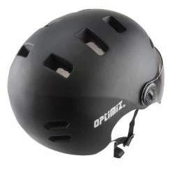 Casque Vélo Urbain à Visière Noir Optimiz O-380 -Promos Roulante Pro Boutique casque velo urbain a visiere noir optimiz o 380 full 3