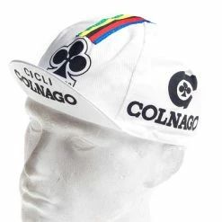 Vintage Cycling Casquette Vélo Vintage Logo Colnago Blanche -Promos Roulante Pro Boutique casquette velo vintage logo colnago blanche full 4