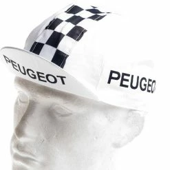 Vintage Cycling Casquette Vintage Multisport Vélo Logo Peugeot Cycles à Damiers -Promos Roulante Pro Boutique casquette vintage multisport velo logo peugeot cycles a damiers full 4