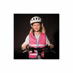 Gilet De Sécurité Enfant à Vélo Haute Visibilité Rose Wowow -Promos Roulante Pro Boutique gilet de securite enfant a velo haute visibilite rose wowow full 6
