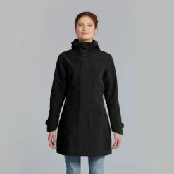 Parka Pluie Chaud Et élégant Noir Pour Femmes Mosse Basil
