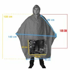 Hooodie Poncho Pluie Bleu Marine Avec Fenêtre Pour Lumière De Vélo -Promos Roulante Pro Boutique poncho pluie bleu marine avec fenetre pour lumiere de velo full 3